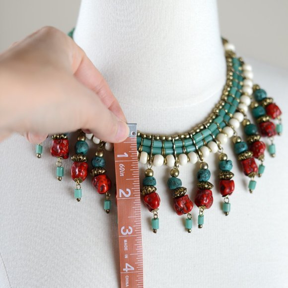 Large Statement Turquoise Necklace - Picture 6 of 7